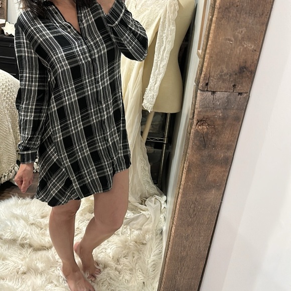 Lou & Grey by Loft Plaid Black and White Women's Dress size small - Picture 3 of 8